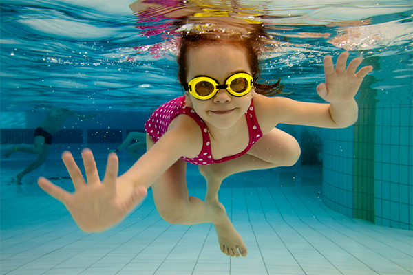 Child under water